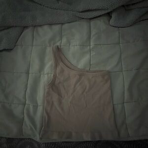 Half shoulder, asymmetrical, size L and color cream